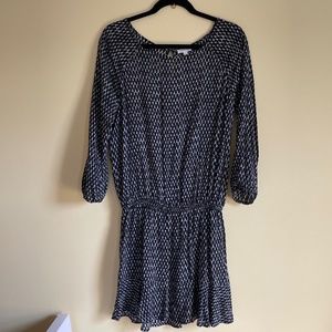 Soft Joie Women Dress Small Black and White All Over Print Ruffle Hem Boho